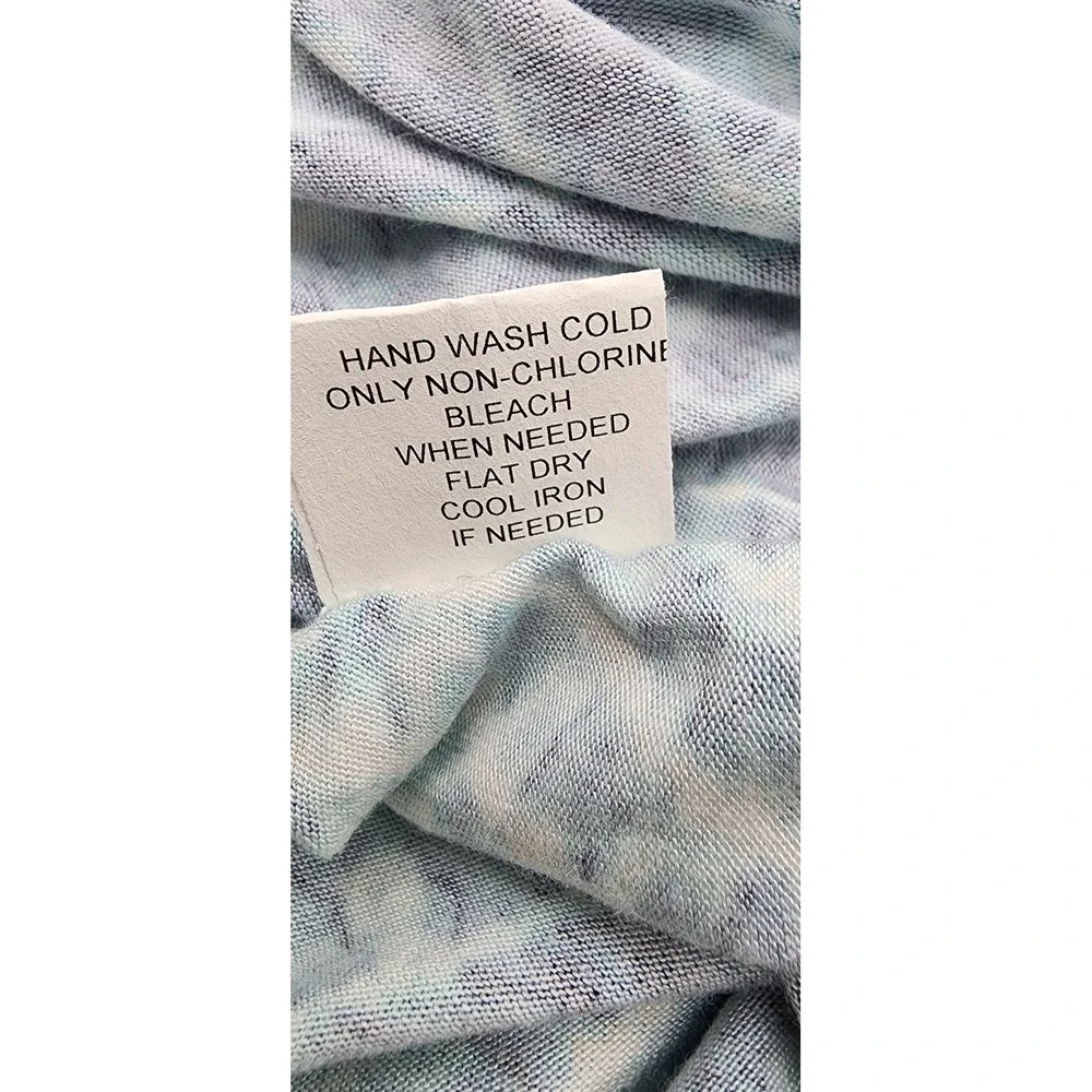 Portocruz Hooded Swim Tunic Cover Up Women L Blue Ikat Geometric 3/4 Sleeve